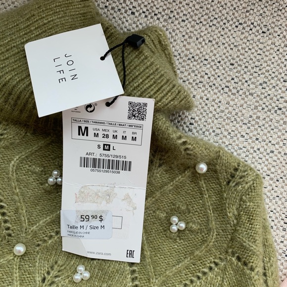 Crop Zara sweater with pearl detail - Picture 3 of 3